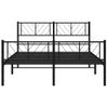 Vidaxl Estructura De Cama Cabecero Y Estribo Metal Negro 140x190 Cm