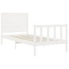 Vidaxl Estructura De Cama Con Cabecero Madera Maciza Blanco 100x200 Cm