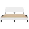 Vidaxl Estructura De Cama Cabecero Cuero Sintético Blanco 140x200 Cm