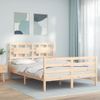 Vidaxl Estructura De Cama Con Cabecero Madera Maciza 140x190 Cm Marrón