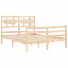 Vidaxl Estructura De Cama Con Cabecero Madera Maciza 140x190 Cm Marrón