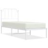 Vidaxl Estructura De Cama De Metal Con Cabecero Blanco 75x190 Cm