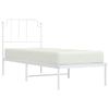 Vidaxl Estructura De Cama De Metal Con Cabecero Blanco 75x190 Cm