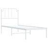 Vidaxl Estructura De Cama De Metal Con Cabecero Blanco 75x190 Cm