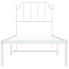 Vidaxl Estructura De Cama De Metal Con Cabecero Blanco 75x190 Cm