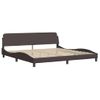 Vidaxl Estructura De Cama Con Cabecero De Tela Marrón Oscuro 200x200cm