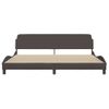 Vidaxl Estructura De Cama Con Cabecero De Tela Marrón Oscuro 200x200cm