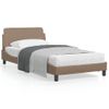 Vidaxl Estructura De Cama Cabecero Cuero Sintético Capuchino 100x200cm Marrón