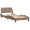 Vidaxl Estructura De Cama Cabecero Cuero Sintético Capuchino 100x200cm Marrón