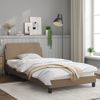 Vidaxl Estructura De Cama Cabecero Cuero Sintético Capuchino 100x200cm Marrón