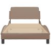 Vidaxl Estructura De Cama Cabecero Cuero Sintético Capuchino 100x200cm Marrón