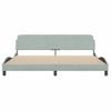 Vidaxl Estructura De Cama Con Cabecero Terciopelo Gris Claro 200x200cm