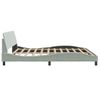 Vidaxl Estructura De Cama Con Cabecero Terciopelo Gris Claro 200x200cm