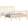 Vidaxl Estructura De Cama Con Cabecero Madera Maciza 140x190 Cm Marrón