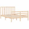 Vidaxl Estructura De Cama Con Cabecero Madera Maciza 140x190 Cm Marrón