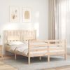 Vidaxl Estructura De Cama Con Cabecero Madera Maciza 140x190 Cm Marrón