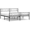 Vidaxl Estructura De Cama Cabecero Y Estribo Metal Negro 193x203 Cm