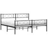 Vidaxl Estructura De Cama Cabecero Y Estribo Metal Negro 193x203 Cm