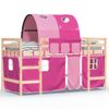 Vidaxl Cama Alta Para Niños Con Túnel Madera Pino Rosa 80x200 Cm