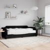 Vidaxl Sofá Cama Con Colchón Tela Negro 90x200 Cm