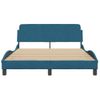 Vidaxl Estructura De Cama Con Cabecero Terciopelo Azul 140x190 Cm