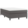 Vidaxl Cama Box Spring Con Colchón Cuero Sintético Gris 120x190 Cm