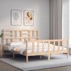 Vidaxl Estructura De Cama Con Cabecero Madera Maciza 160x200 Cm Marrón