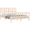 Vidaxl Estructura De Cama Con Cabecero Madera Maciza 160x200 Cm Marrón