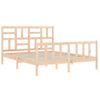 Vidaxl Estructura De Cama Con Cabecero Madera Maciza 160x200 Cm Marrón