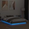 Vidaxl Estructura De Cama Con Luces Led Gris Sonoma 140x190 Cm