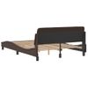 Vidaxl Estructura De Cama Cabecero Cuero Sintético Marrón 120x200 Cm