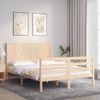 Vidaxl Estructura De Cama Con Cabecero Madera Maciza 140x190 Cm Marrón