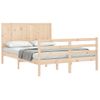 Vidaxl Estructura De Cama Con Cabecero Madera Maciza 140x190 Cm Marrón