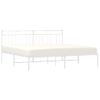 Vidaxl Estructura De Cama De Metal Con Cabecero Blanco 180x200 Cm