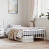 Vidaxl Estructura Cama Metal Con Cabecero Y Pie Cama Blanca 107x203 Cm