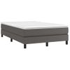 Vidaxl Cama Box Spring Con Colchón Cuero Sintético Gris 120x190 Cm