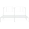 Vidaxl Estructura De Cama Con Cabecero Metal Blanca 160x200 Cm