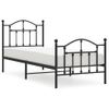 Vidaxl Estructura De Cama Con Cabecero Y Estribo Metal Negro 90x200 Cm