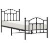 Vidaxl Estructura De Cama Con Cabecero Y Estribo Metal Negro 90x200 Cm