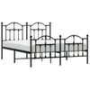 Vidaxl Estructura De Cama Cabecero Y Pie De Cama Metal Negro 150x200cm