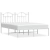 Vidaxl Estructura De Cama De Metal Con Cabecero Blanca 140x190 Cm