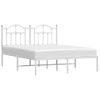 Vidaxl Estructura De Cama De Metal Con Cabecero Blanca 140x190 Cm