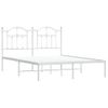 Vidaxl Estructura De Cama De Metal Con Cabecero Blanca 140x190 Cm