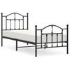 Vidaxl Estructura De Cama Con Cabecero Y Estribo Metal Negro 90x190 Cm