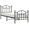 Vidaxl Estructura De Cama Con Cabecero Y Estribo Metal Negro 90x190 Cm