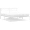 Vidaxl Estructura De Cama De Metal Con Cabecero Blanca 140x190 Cm