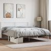 Vidaxl Estructura De Cama De Metal Con Cabecero Blanca 140x190 Cm