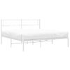 Vidaxl Estructura De Cama De Metal Con Cabecero Blanca 140x190 Cm