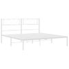 Vidaxl Estructura De Cama De Metal Con Cabecero Blanca 140x190 Cm