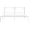 Vidaxl Estructura De Cama De Metal Con Cabecero Blanca 140x190 Cm